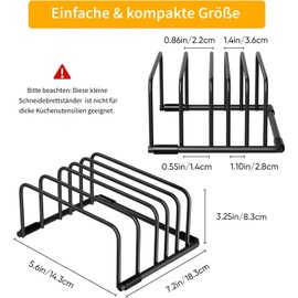 MUSLONG Chopping Board Rack Chopping Board Stand Black Chopping Board Holder Stand Chopping Board Holder Pot Lid Holder Chopping Board Organiser Stand Pot Pan Lid Holder for Kitchen