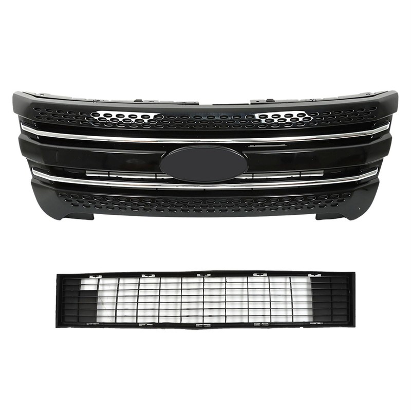 ANTUKO Front Grille Grill Covers Insert Gloss Black Upper and