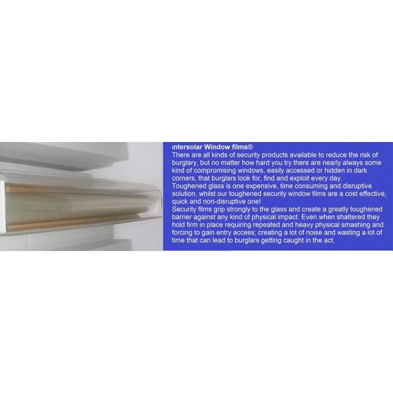 Intersolar® 8MIL Safety Clear Film Window home Security Residential Commercial