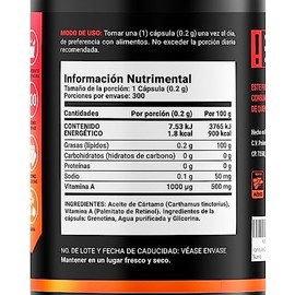 Vitamina A 300 Cápsulas Blandas con 1000 mcg por porción. Ingredientes naturales. A Blend. B Life.