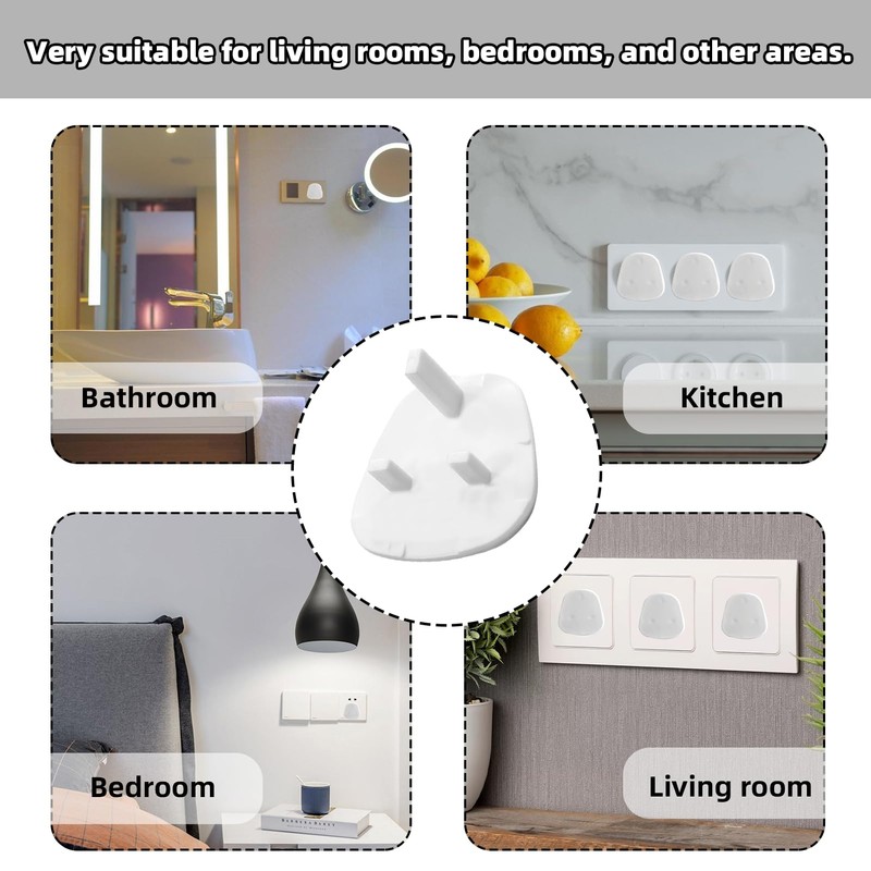 10 Packs of Plug Socket Covers UK White Safety Plug