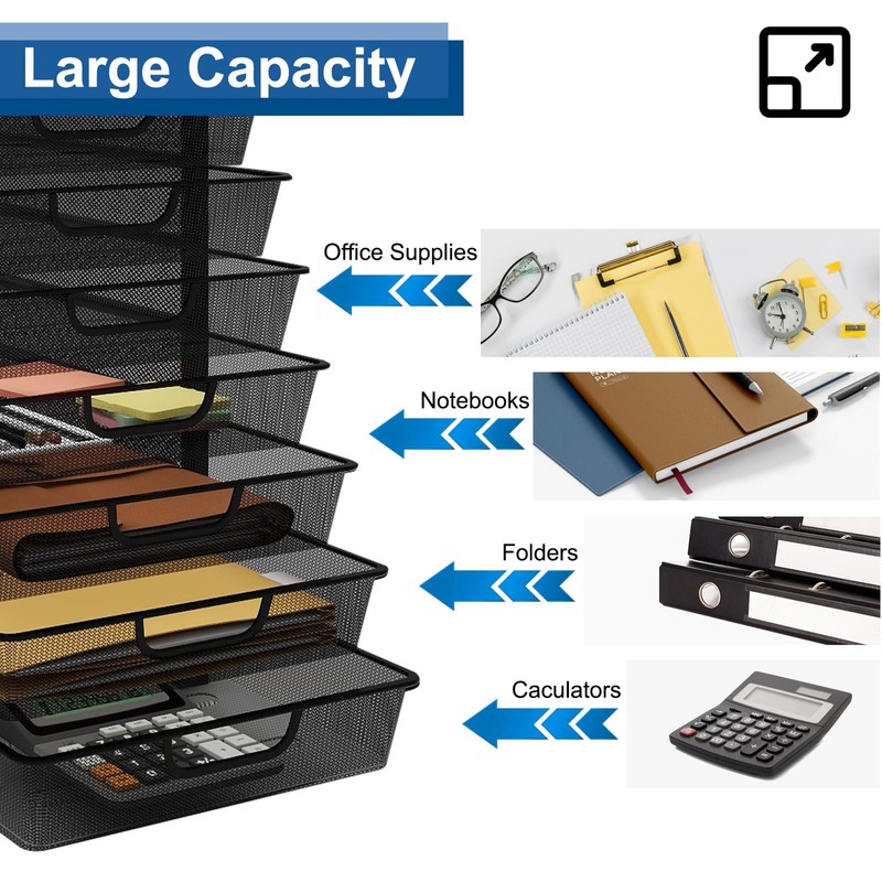 Natwind Mesh file organizer 10 drawers, Office Supplies Desktop Organizers