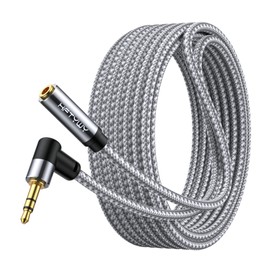 Hftywy Headphone Extension Cable 10 ft 3.5mm Male to Female Stereo Audio Extension Cable - Double Shielded Braided Long 1/8 TRS aux Cord Extender for Smartphones, Tablets, Media Players