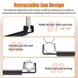 Extension Clamp Wrench Extender Tool - Premium Extension Clamp & Wrench Extender for Vise Grips, Pipe Vise Wrench & Hose Clamp Multi-Tools Tri-Pack