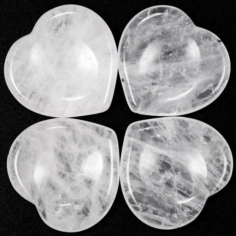 Nupuyai Rock Crystal Thumb Stone Worry Stone Heart Gemstone Massage