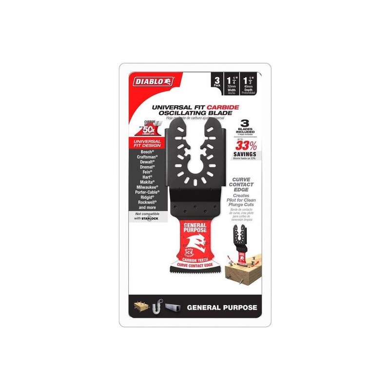 Diablo AMPED Demo Demon Universal Fit Carbide Oscillating Blade for
