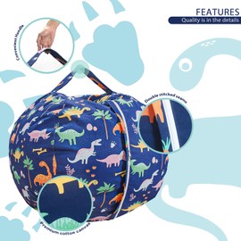 Aubliss Stuffed Animal Bean Bag Storage Chair (Dinosaur, X-Large (48''))