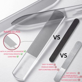 RedFlow - Juego de pulidor de uñas contiene 2 limas de nano vidrio y 1 lima de pie de vidrio nano, juego de manicura profesional, limas de uñas naturales para quitar callosos, piel muerta, seca y agrietada