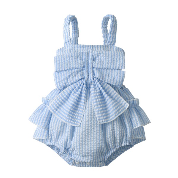 Infant Baby Girl Summer Romper Outfits Sleeveless Strap Bows Bodysuits