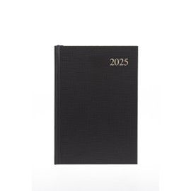 Collins Essential 2025 Business Diary - A5 Day to a Page Planner with Leathergrain Hardback Cover - Black - ESSA51.99-25