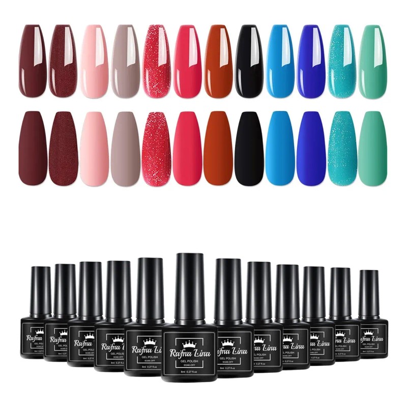 Geles Semipermanente Esmaltes Gama De 12 Uñas Gelesh Uv/led
