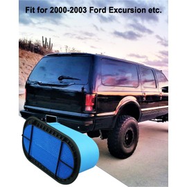 Air Filter Fit for Ford F250 F350 F450 F550 Super Duty 1999-2003 Ford Excursion 2000-2003 7.3L Replaces P606122 FA1757 49090 AF6122, Blue
