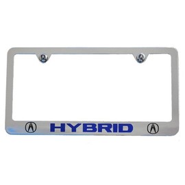 HEM HIGH-END MOTORSPORTS Chrome License Plate Frame for Hybrid Acuras, Black & Blue, Made in USA