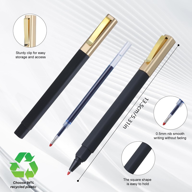 Yuxinrong 6 Pack Gel Pens Black 0.5 mm Medium Point
