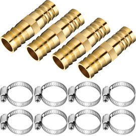 Zhengmy 12 Pcs Hose Repair Connectors with Claps Brass Garden Hose Repair Kit Fitting Water Hose Repair Kit Female Hose End Repair(3/8-1/2 Inch)
