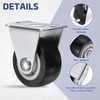 PATIKIL 1.25 Inch Fixed Caster Wheels, PVC No Bearing Small