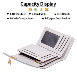 RNIEGA Wallet Woman Leather Small Bifold RFID Blocking Card Holder Ladies Wallet with Zipper Coin Pocket