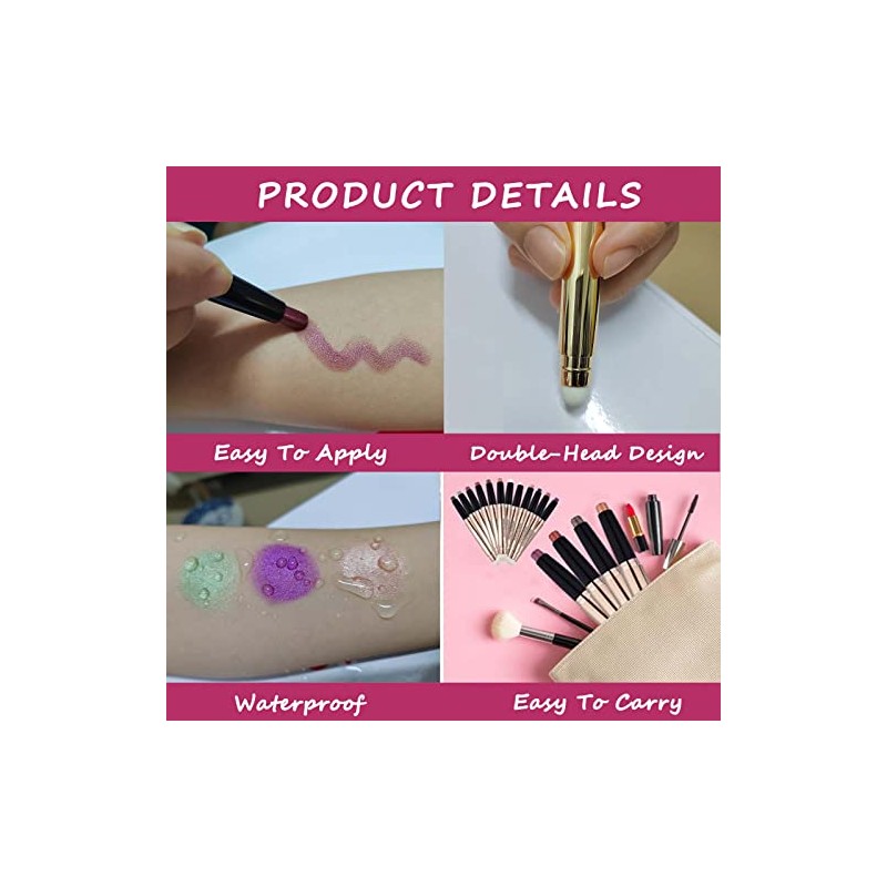 2 in 1 eyeshadow stick and Sponge Makeup Brush, Smooth
