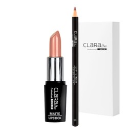 Claraline Lip Kit, Matte Lipstick & Lip Liner (Nude)