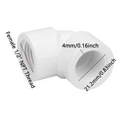 YGHSZ 12Pack 1/2" Double Female Thread 90 Degree PVC Elbow Pipe Fitting Connector SCH40 with Waterproof Tape, 1/2Inch Female to Threaded 90 Degree Elbow PVC Corner Adapter Pipe Fitting ﻿