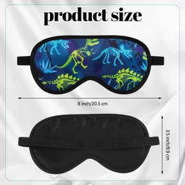 6 Pack Kids Dinosaur Shark Sleep Mask Soft Satin Eye Mask Boys Sleeping Mask Kids Night Mask for Sleeping Light Blocking Eye Cover with Adjustable Straps for Men Kids Boys, 6 Styles(Dinosaur)