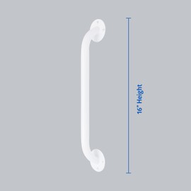 Medline White 16” Grab Bar for Shower & Bathtub, Independence Aid & Ease of Movement — for Elderly, Handicapped or Seniors, 300 lb. Capacity, 1 Bar