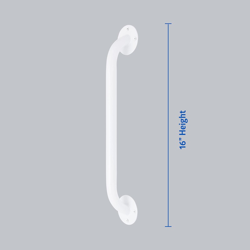 Medline White 16” Grab Bar for Shower & Bathtub, Independence