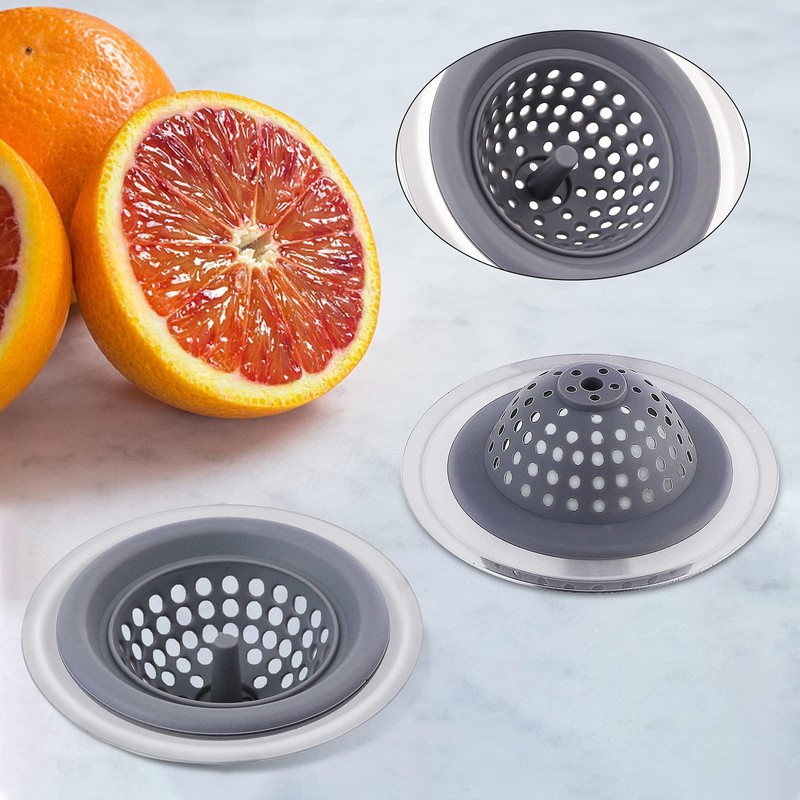 Miibox Silicone Kitchen Sink Drains Strainer, Wide Rim 4.65" Diameter