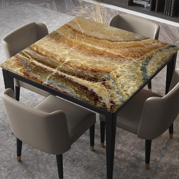 JRMRNEI Square Fitted Table Clothes, Polyester Table Cover, Square Elastic