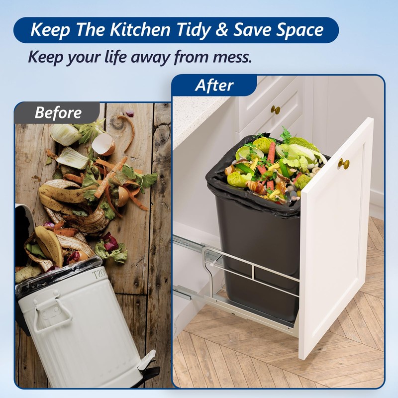 Insputer Pull Out Trash Can Under Cabinet with Soft-Close Slides,