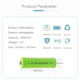 STEPMAX (12 Pack Ni-Mh AA 1500mAh 1.2v Rechargeable Battery for Solar Lights,Garden Light,Toys, Remote Control, Mouse