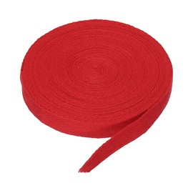 DMiotech 5/8"(1.5cm) 10 Yards Cotton Twill Tape Cotton Ribbons Bias Binding Tape Herringbone Tape Ribbons Red for DIY Crafts, Clothes, Sewing, Knit