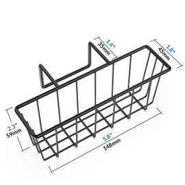 Damita Kitchen Sponge Holder Sink Caddy Brush Dish Sponge Holder Brush Dishwashing Liquid Drainer Rack Black, Small (5.8" x 1.8" x 2.3")