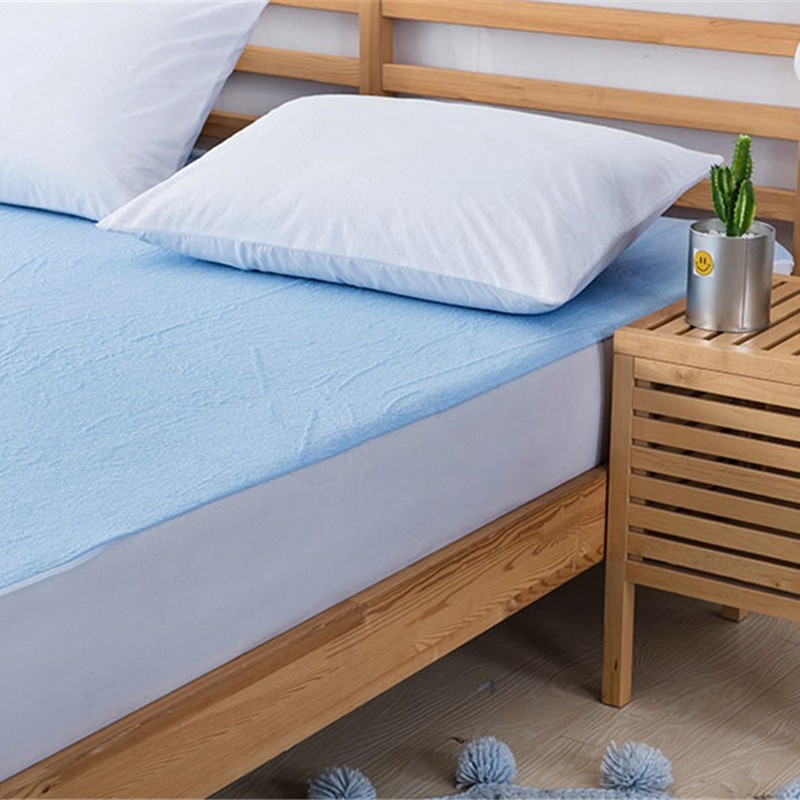 Waterproof Anti mite Mattress Pad Cover Fitted Sheet Blue 150*200+30cm