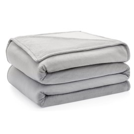 CASUAL LIVING 32588 Twin-Twin XL Size Hypoallergenic Flannel Fleece Bed Blanket Premium Silky Smooth Microfiber Breathable Super Soft Bedding Ideal for Dorm Office Wedding Gift, Twin/Twin XL, Grey