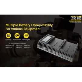 Nitecore USN3 Pro Dubbel Lader voor Sony NP F Serie Schwarz