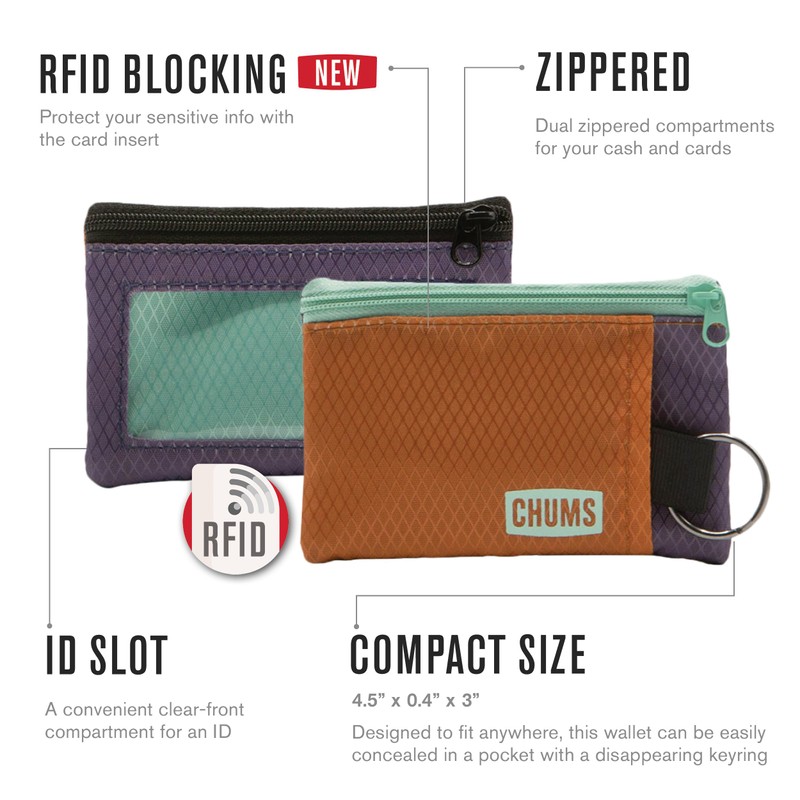 Chums Surfshorts Wallet - Lightweight Slim Wallet with RFID Blocking