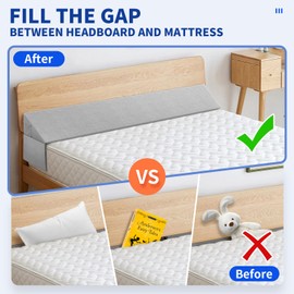 Krightlink Bed Wedge Pillow for Headboard Gap Filler(40"x6"x10") Twin Size Mattress Gap Filler(0-8") Bed Wedge for Headboard Gap Between Your Headboard and Mattress