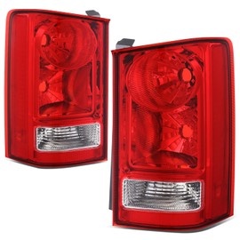 Auto Dynasty Rear Tail Lights Assembly Compatible with 2009 2010 2011 2012 2013 2014 2015 Honda Pilot, Driver Passenger Side Factory Style Brake Lamps with Reverse Light, HO2800174 HO2801174, Red Lens