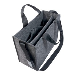 SIGEL BA410 Desk Sharing Bag M, Organizer für mobiles Arbeiten, absolut sicherer Stand: für Laptop und Unterlagen, Synthetischer Filz, dunkelgrau, 36 x 15 x 28 cm