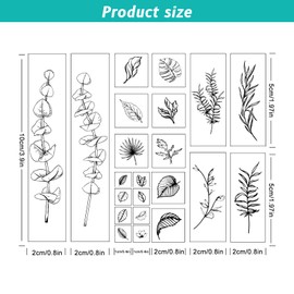 Wooden Rubber Stamps,22PCS Plant Patterns Rubber Stamp with 4 Sizes,Vintage Natural Floral Wooden Stamps for Postcards,DIY Crafts, Scrapbooking (Leaf)