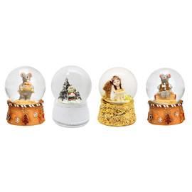Set of 4 Cute Mini Snow Globes Nostalgia Christmas Mice Angel Snowman Christmas Diameter 45 mm with Air Bubble * 2-181-264a-39829ab