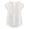 TASAMO Women Chiffon Blouse Round Neck Short Sleeve Top Shirts