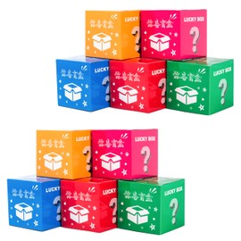 Pack of 10 Cardboard Gift Boxes 9 x 9 x 9 cm Small Boxes with Lid Colourful Box Gift Box Wedding Gift Boxes Packing Materials (5 Colours)