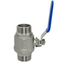DAN SPEED NPT Male to Male 316 Stainless Steel Full Port Ball Valve Vinyl Handle WOG1000 (1 inch)
