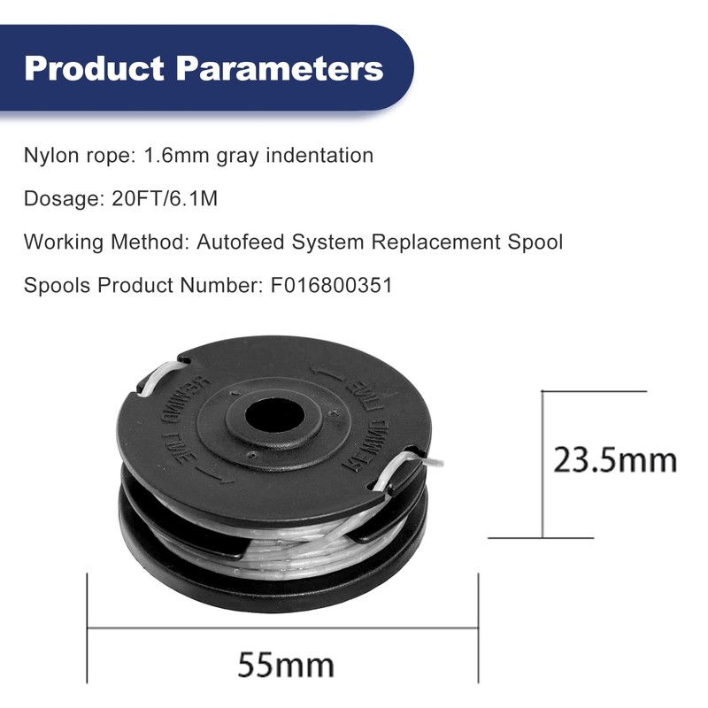 ODASHEN 4 Pack Strimmer Trimmer Cutting Spool Line Replacement For