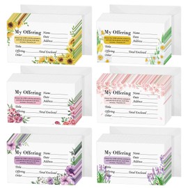 Tenare 600 Count Small Offering Envelopes for Church 2.99 x 5 Inch Tithe and Offering Envelopes Coin Donations Checks Cash Money Thank You Church Gift for Religious Baptism Occasions,6 Style