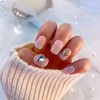 BomBom Check HeartHandmade Nail Tips - Square / 봄봄 체크