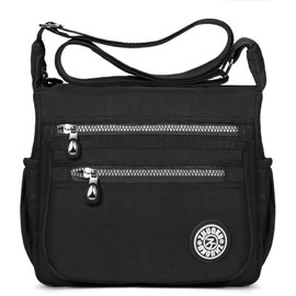 TIBES Fashion Women Nylon Shoulder Bag Waterproof Crossbody Purse Organize Travel Messenger Bag