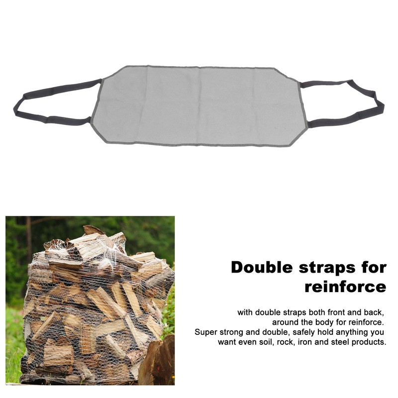 Large Canvas Firewood Carrier Log Bag Indoor Fireplace Log Carrier
